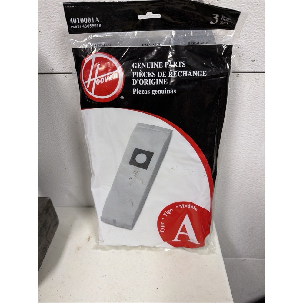 Hoover Vacuum‎ Bags Type A OEM # 4010001A 3 Bag Pack